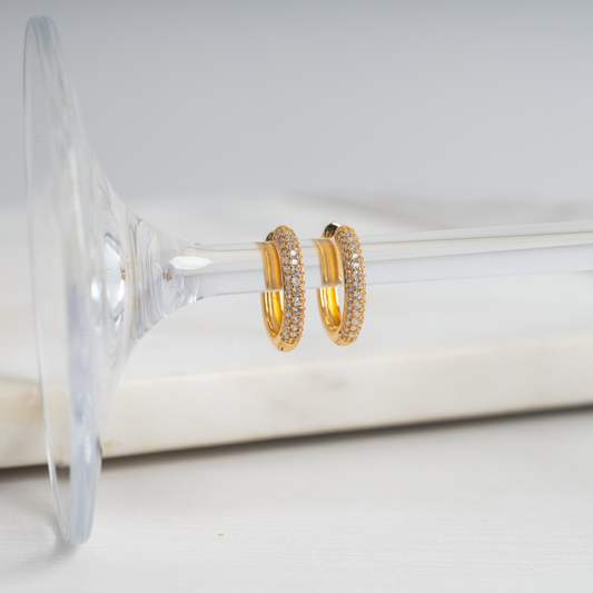 PAVE ROUND HOOPS